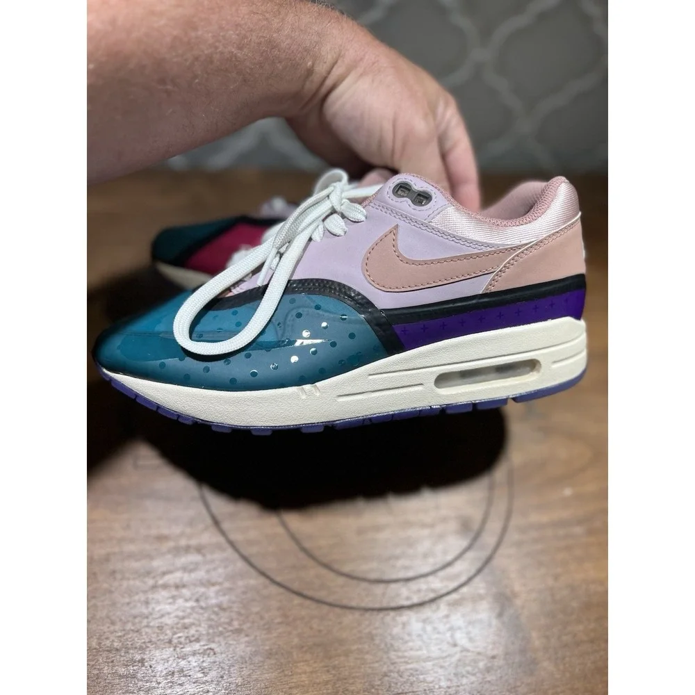 nike DV2301-501 women air max 1 premium plum fog fossil rose pink oxford - Picture 3 of 8